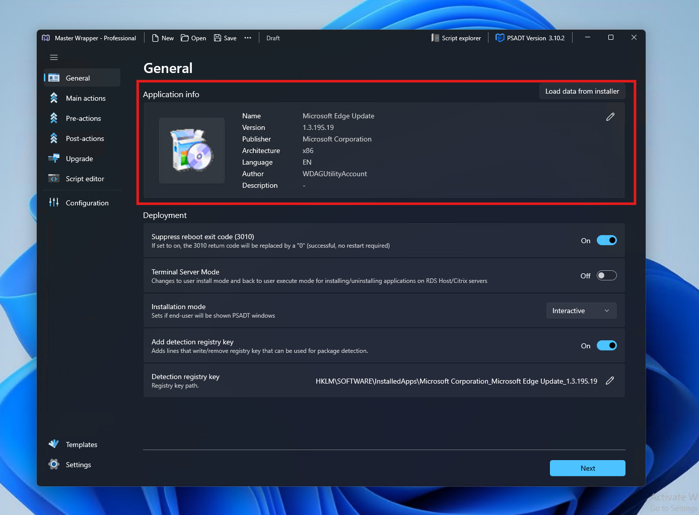 Load metadata from EXE