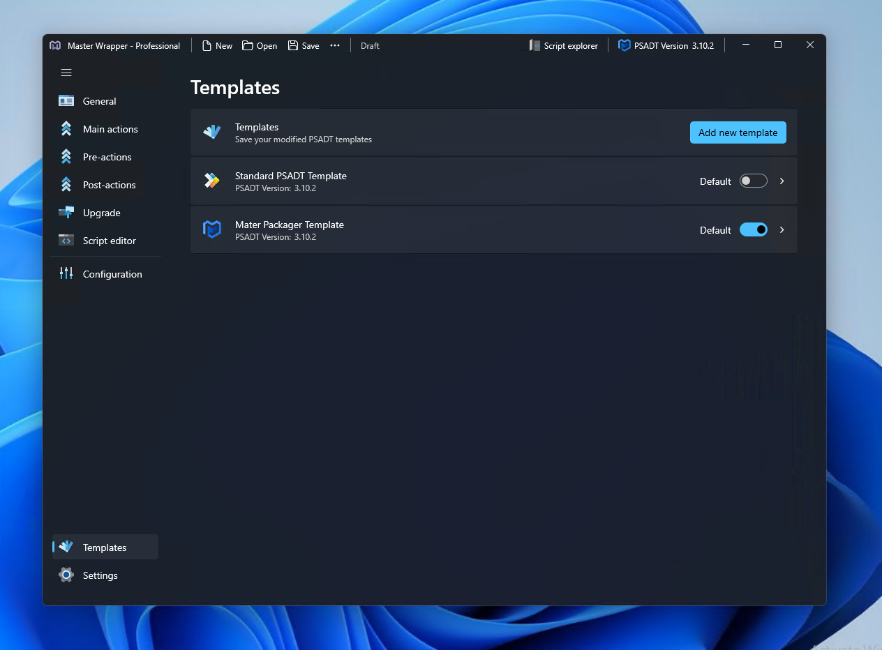 View all added templates