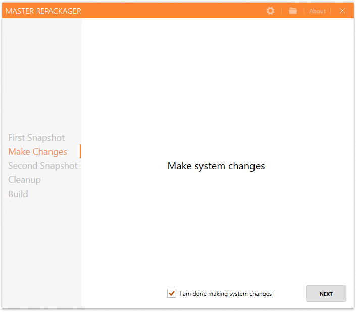 Saving system changes in Master Repackager