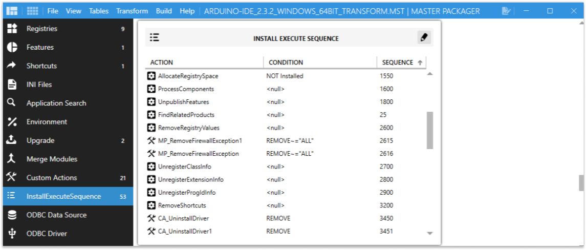 Adding Custom Actions to InstallExecuteSequence in Master Packager