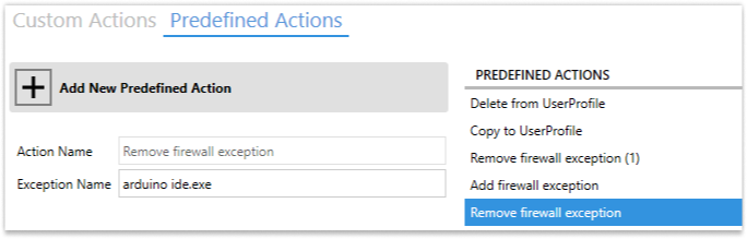 Adding Custom Action "Remove Firewall Exception" for Arduino IDE.exe in Master Packager