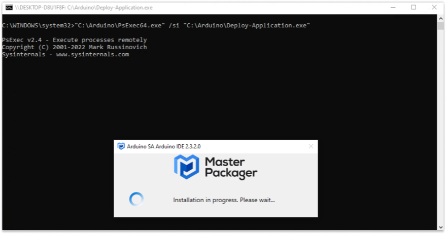 Testing wrapped application using PsExec and cmd