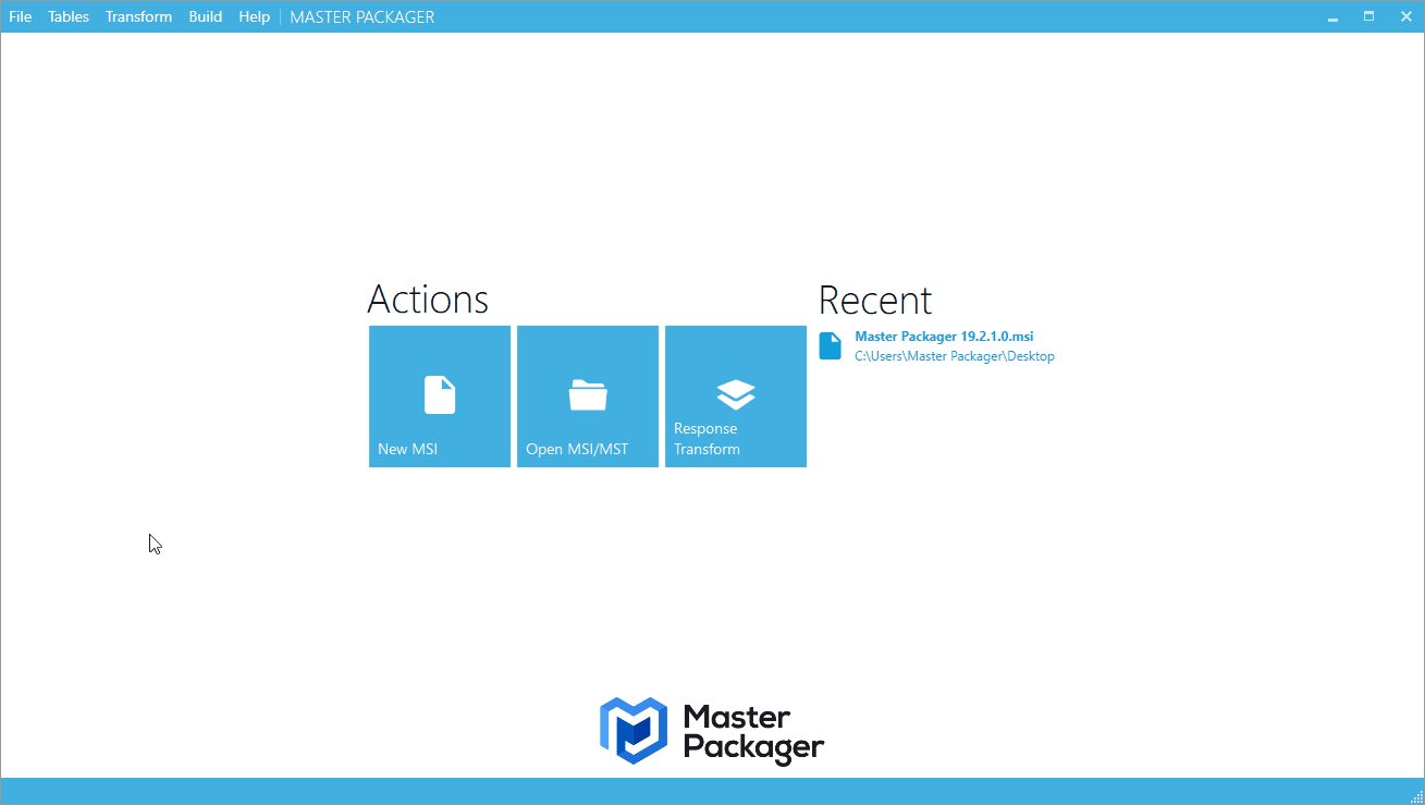 Master Packager advanced editor demonstrating the ability to create and apply user-defined templates for enhanced task automation.