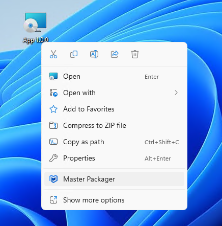 The image would show a screenshot of the Windows 11 context menu, typically accessed by right-clicking on a file or folder