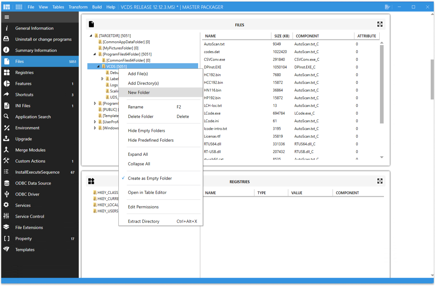 Adding files to MST in Master Packager