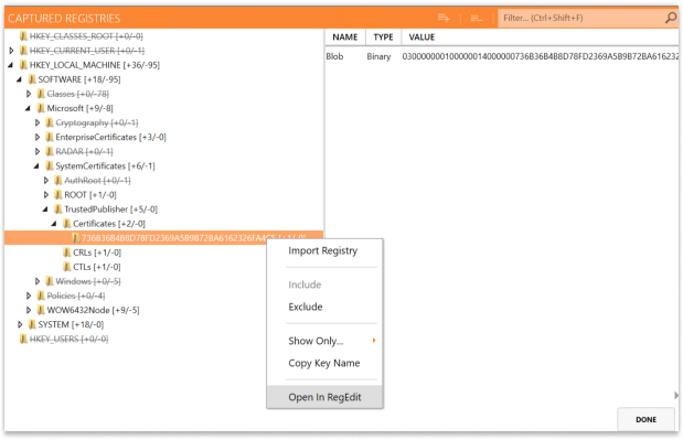 Locating Trusted Publisher certificate registries in Master Repackager