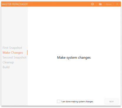 Saving system changes in Master Repackager