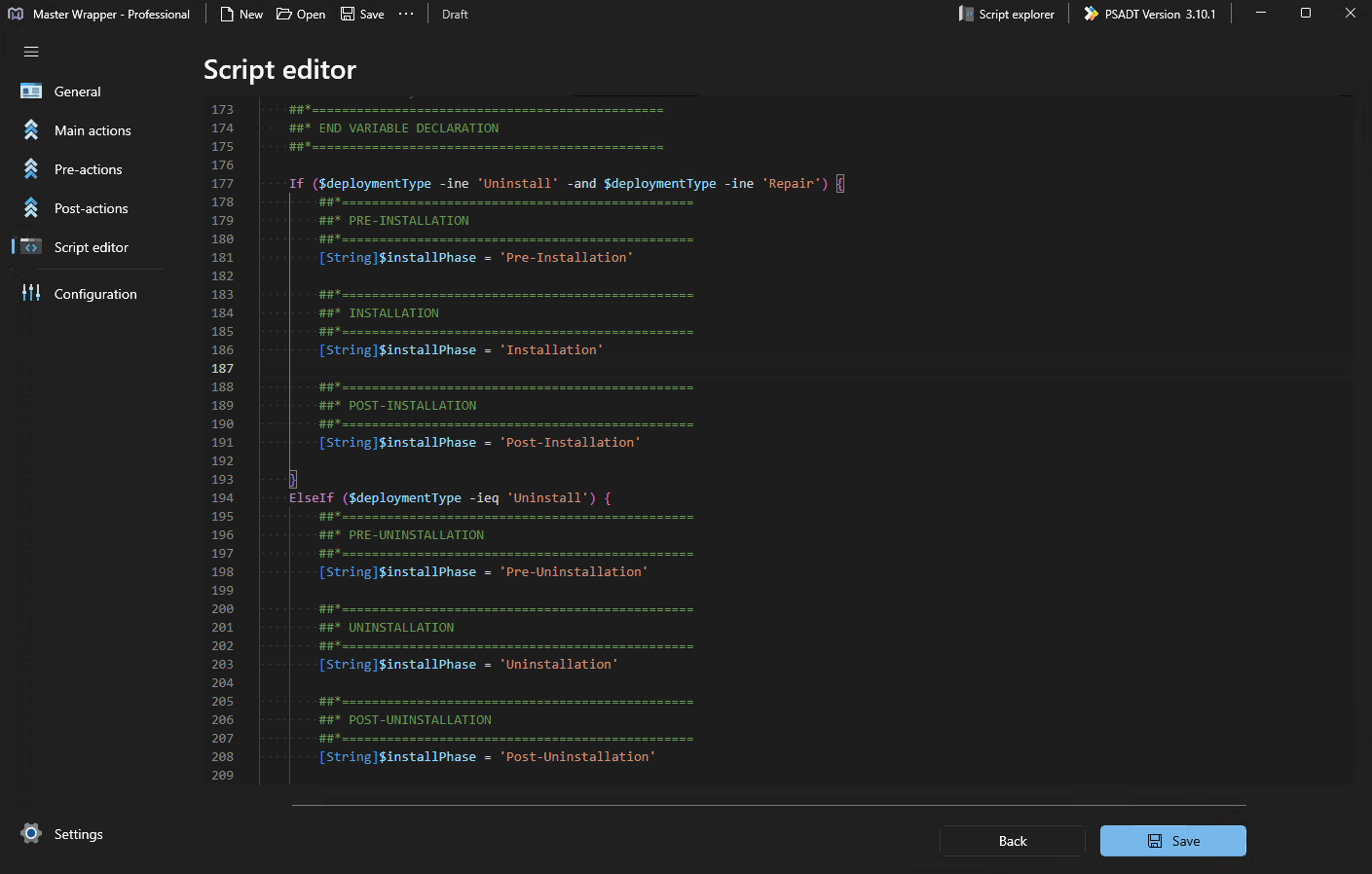 Example of how you can add your custom scripts to snippets and then load them from the Script editor.