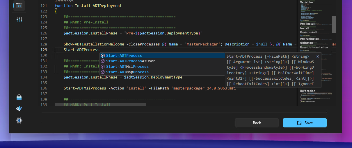 Master Wrapper Script Editor now support IntelliSense for all Master Wrapper license versions.