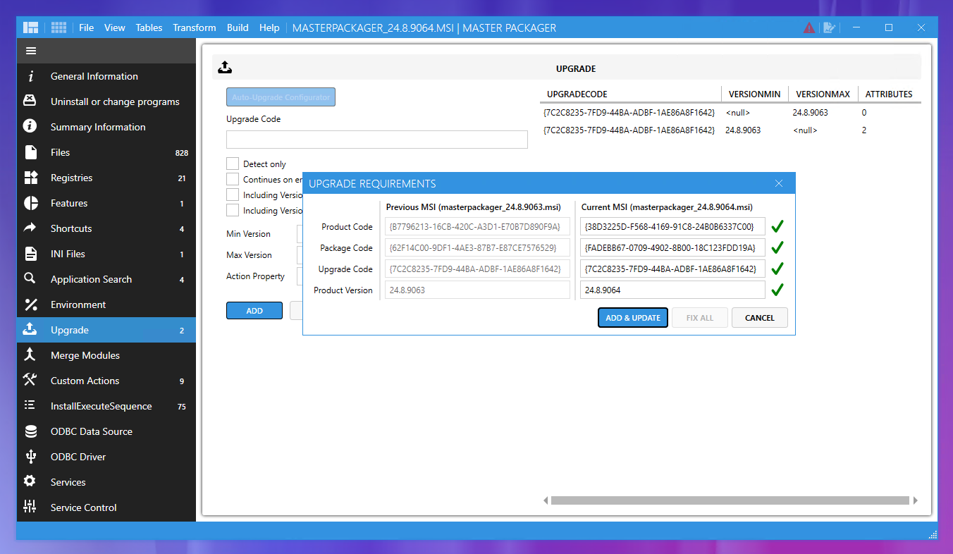 Master Packager Auto-Upgrade Configurator with all fix applied.