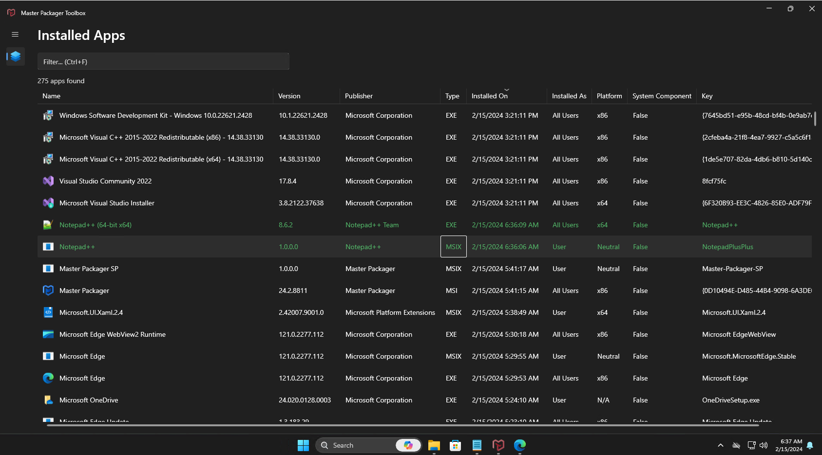 See specific applications installed.