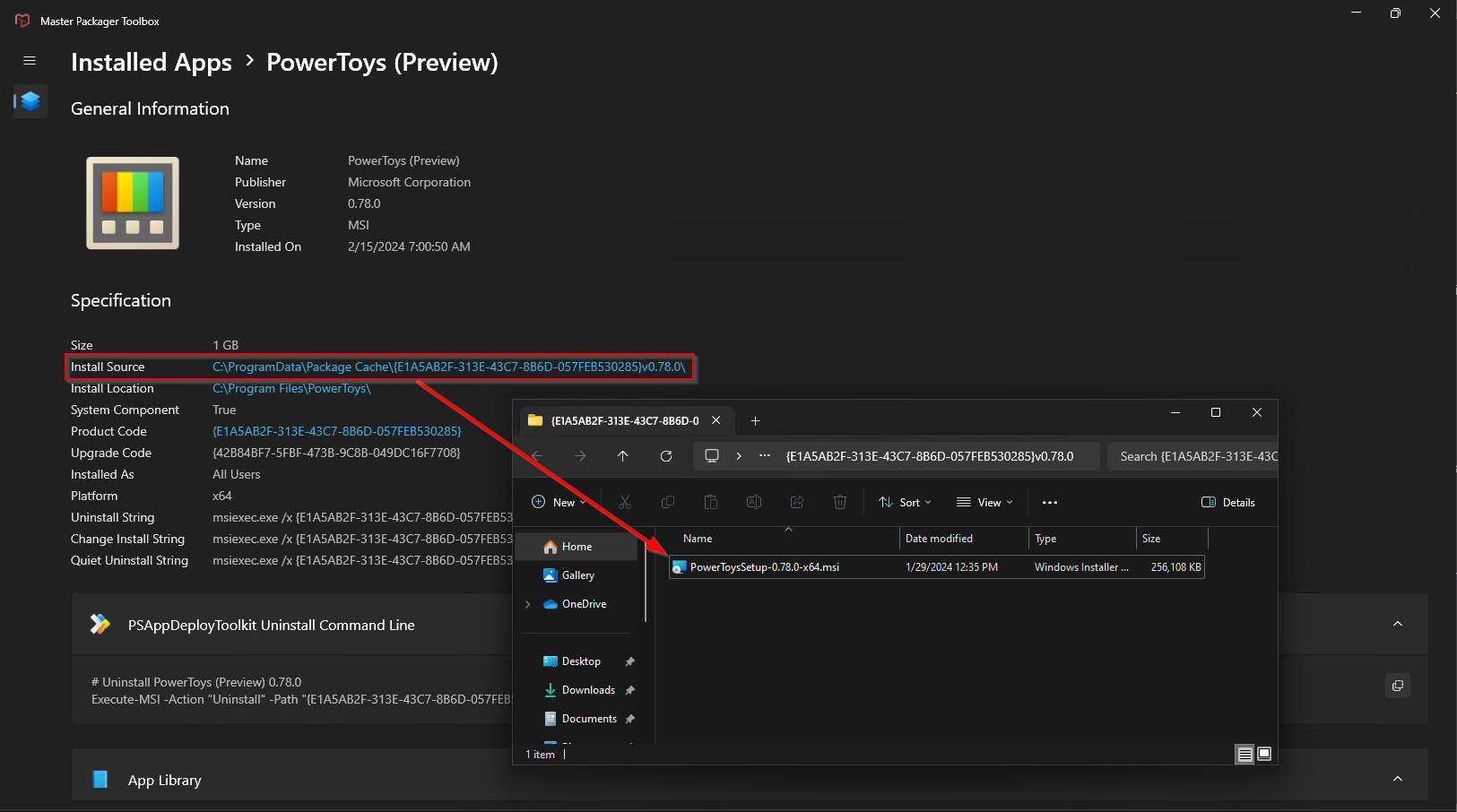 Find where is MSI file.