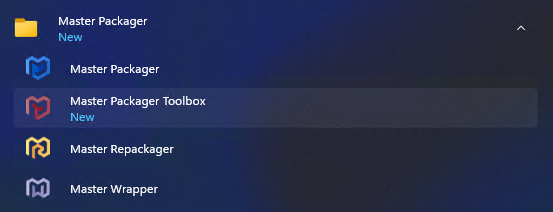 NEW Application - Master Packager Toolbox.