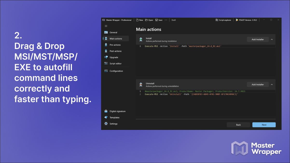 Master Wrapper Actions