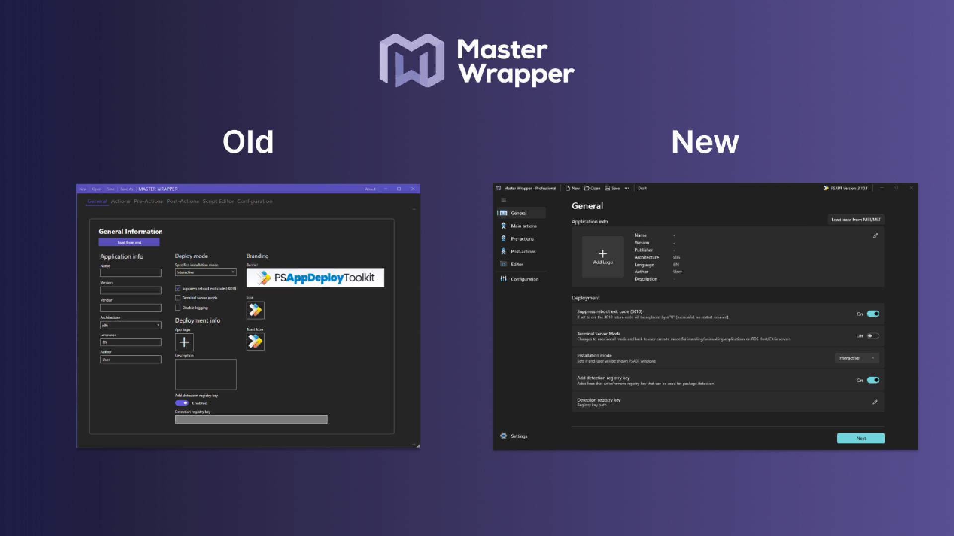 Master Wrapper - Old and new interface