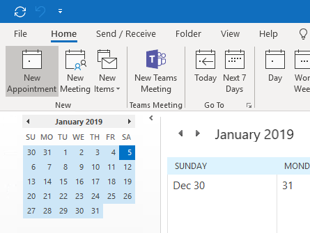 Outlook interface displaying the Microsoft Teams add-in, showing that it is visible and functional.